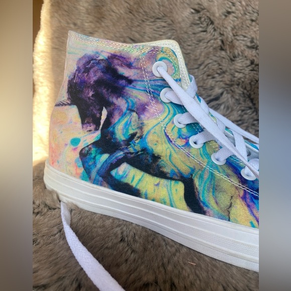 Yes We Vibe Unisex Unicorn High Tops Size 9.5 women’s/8 Men - Picture 6 of 11